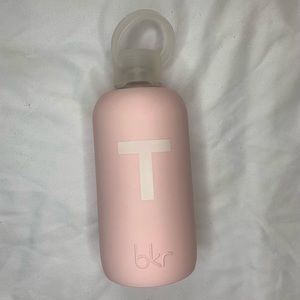 BKR Glass Water Bottle with silicone sleeve - “T” initial